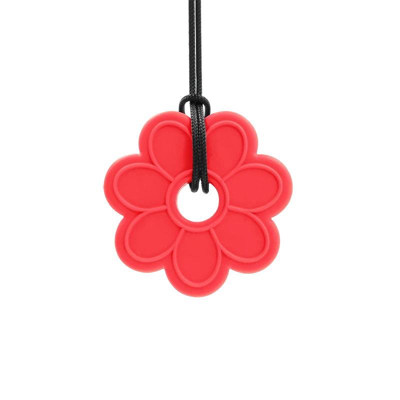 ARK Tyggehalskæde Flower Chew-Rød (blød)