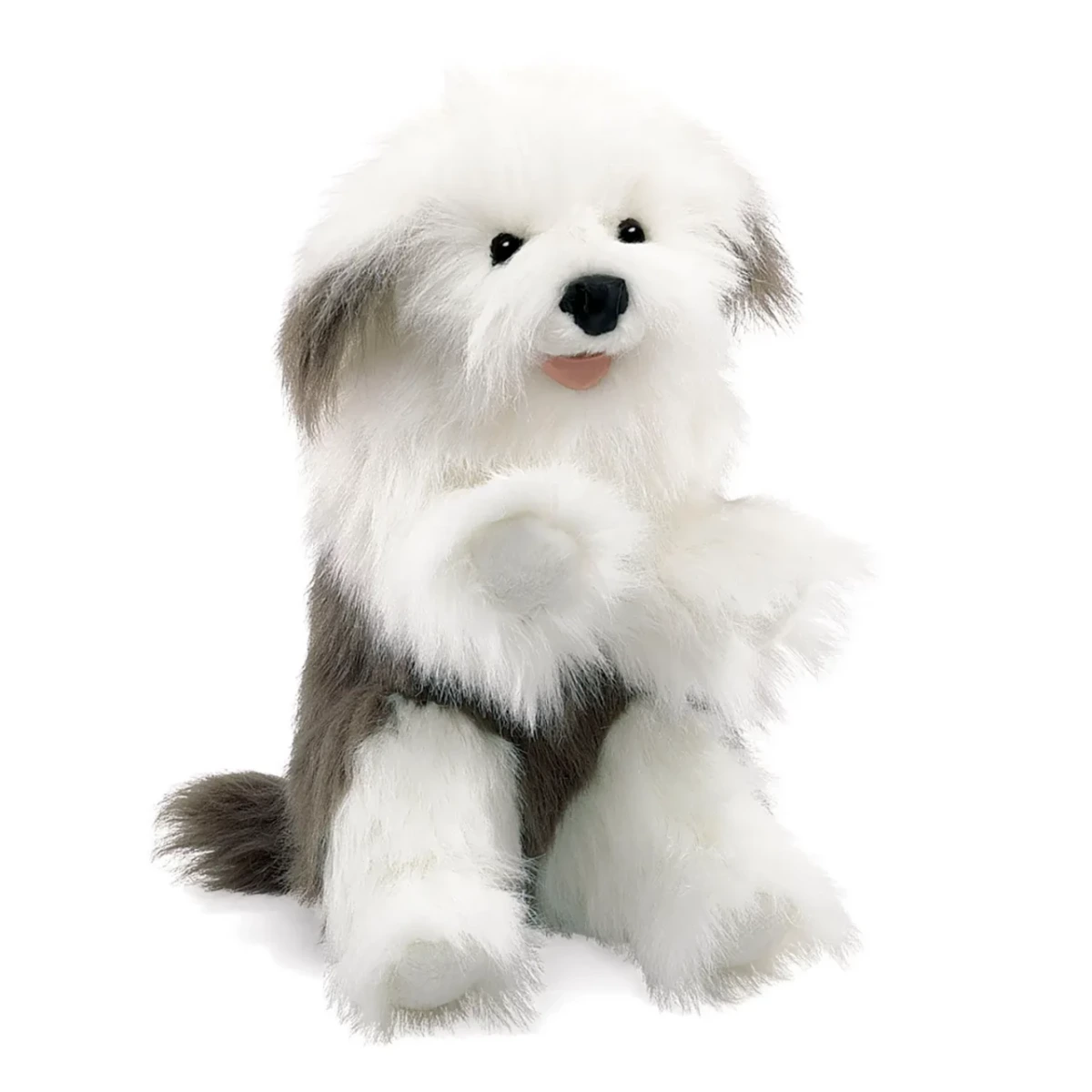 Hånddukke Fårehund Anton – blød og livagtig hund – 56 cm