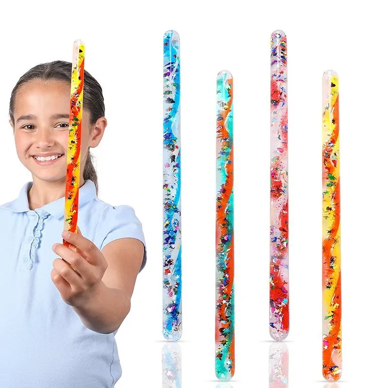 Glitter rør 4 stk assorteret - L 32 cm. X-005207