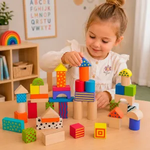 Andreau Toys - Byggeklodser farverige 50 stk.