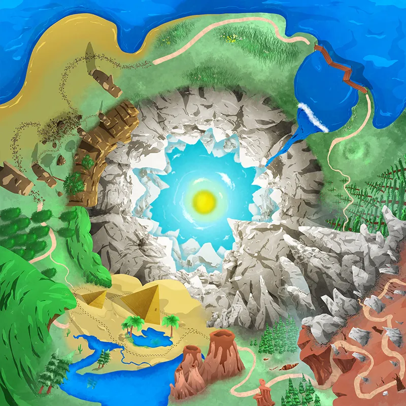 Abcleg Læringstæppe - Eventyr 120 x 120 cm. 99-500680-1