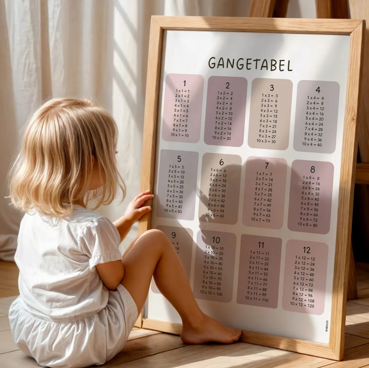 Gangetabel Rosa 50 x 70 cm. GangeRosa50x70