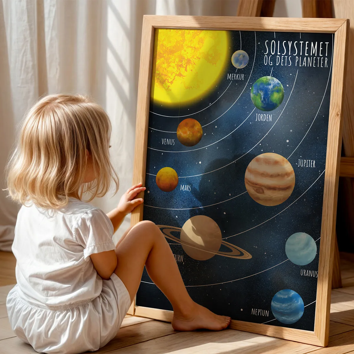 Abcleg Plakat - Solsystem 50 x 70 cm. 99-Solsystem50x70