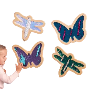 Vægpanel m. pailletter - Insekter, 4 stk EY11364