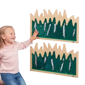 Vægpanel m. pailletter - Græs, 2 stk 708-EY11363