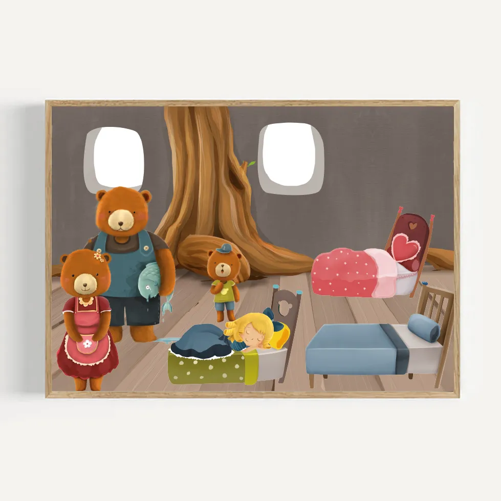 Abcleg Plakat Guldlok og de tre bjørne A3 99-GuldlokPlA3