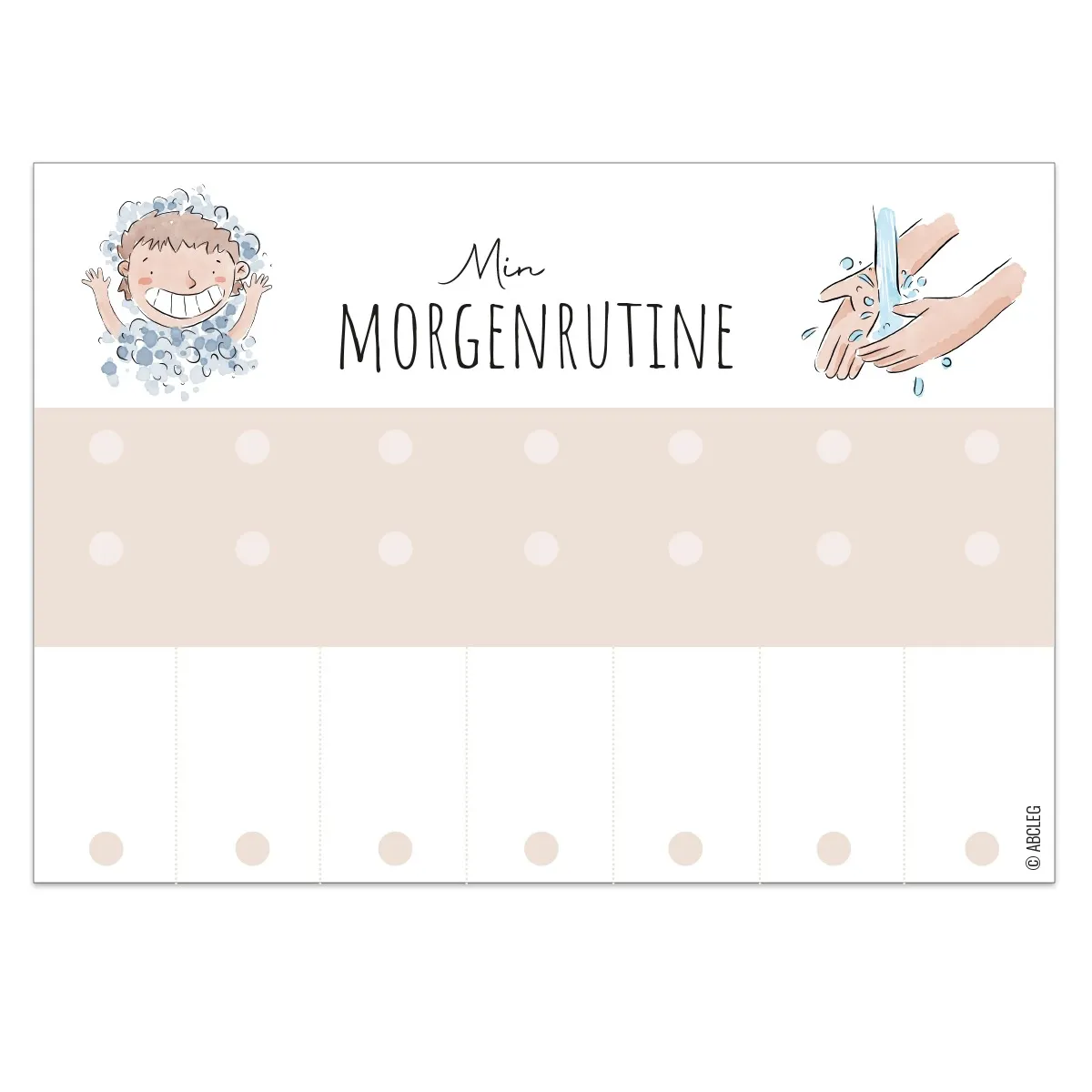 Fleksibel Tjekliste Morgenrutine til piktogrammer – KUN tjeklisten 99-tjekmortom