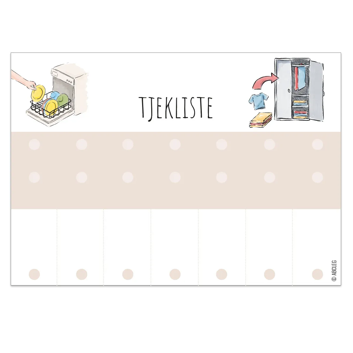 Fleksibel Tjekliste til piktogrammer – KUN tjeklisten 99-tjekliste