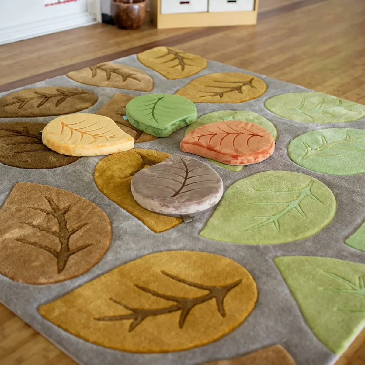 Legetæppe Natur med årstidsblade 2 x 2 meter Deluxe 60-MAT1319