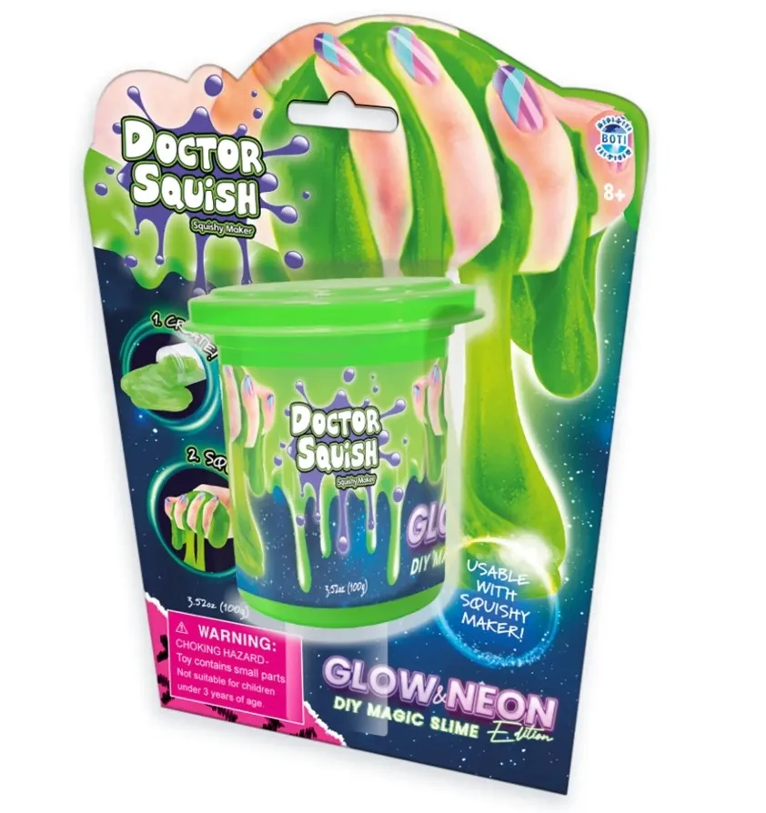 Doctor Squish Glow In The Dark slim - grøn X107421