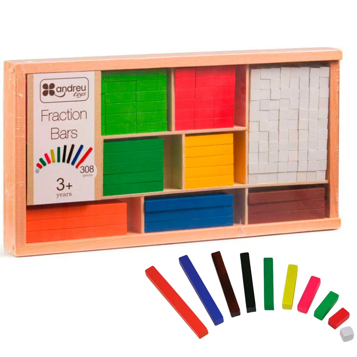 Cuisenaire-regnestænger i træ, 308 stk X-40161663