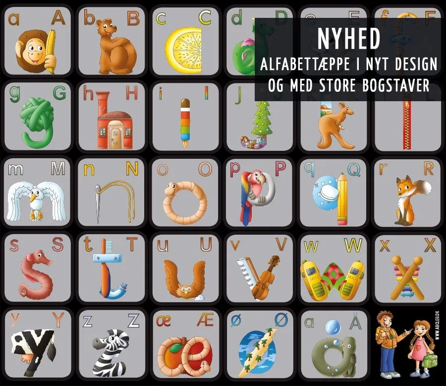 Alfabettæppe Stor - 185 x 160 cm. 99-1416S