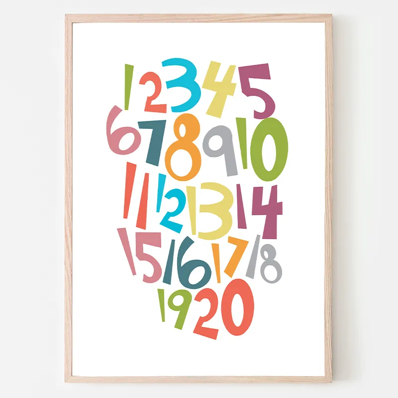 Abcleg Plakat - Talplakat 1-20 - 30 x 40 cm 3786