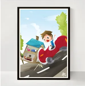 Abcleg Plakat - Oles nye autobil A3 99-500475