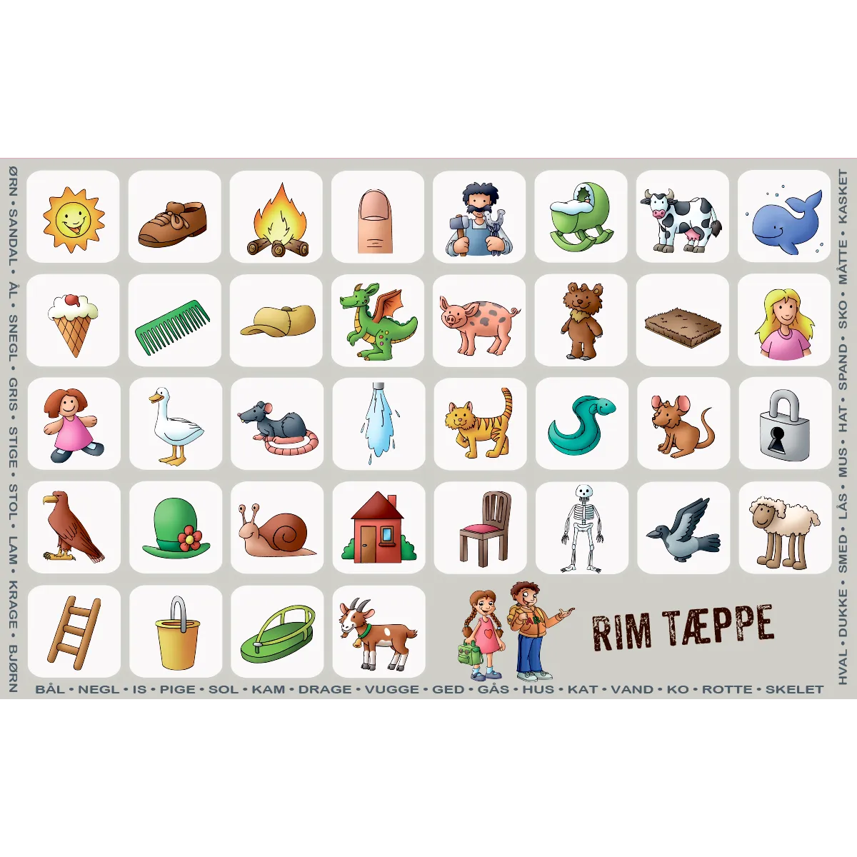 Abcleg Læringstæppe - Rim 190 x 120 cm. 99-500802