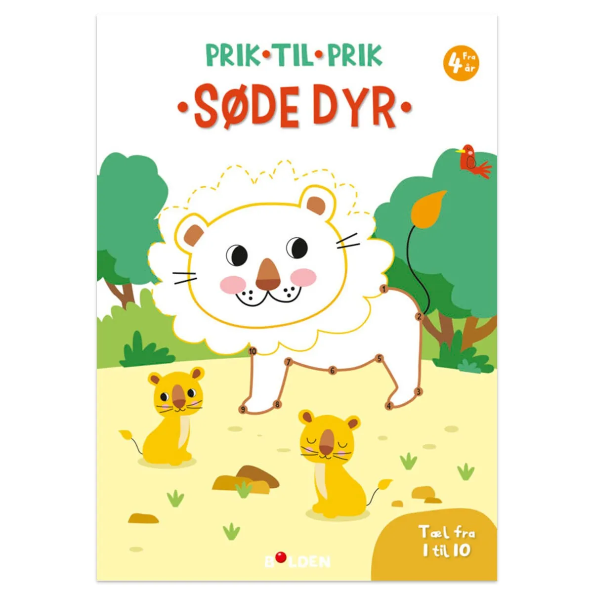 Bolden Malebog - Prik til prik, 1-10 (søde dyr) 9788772055749