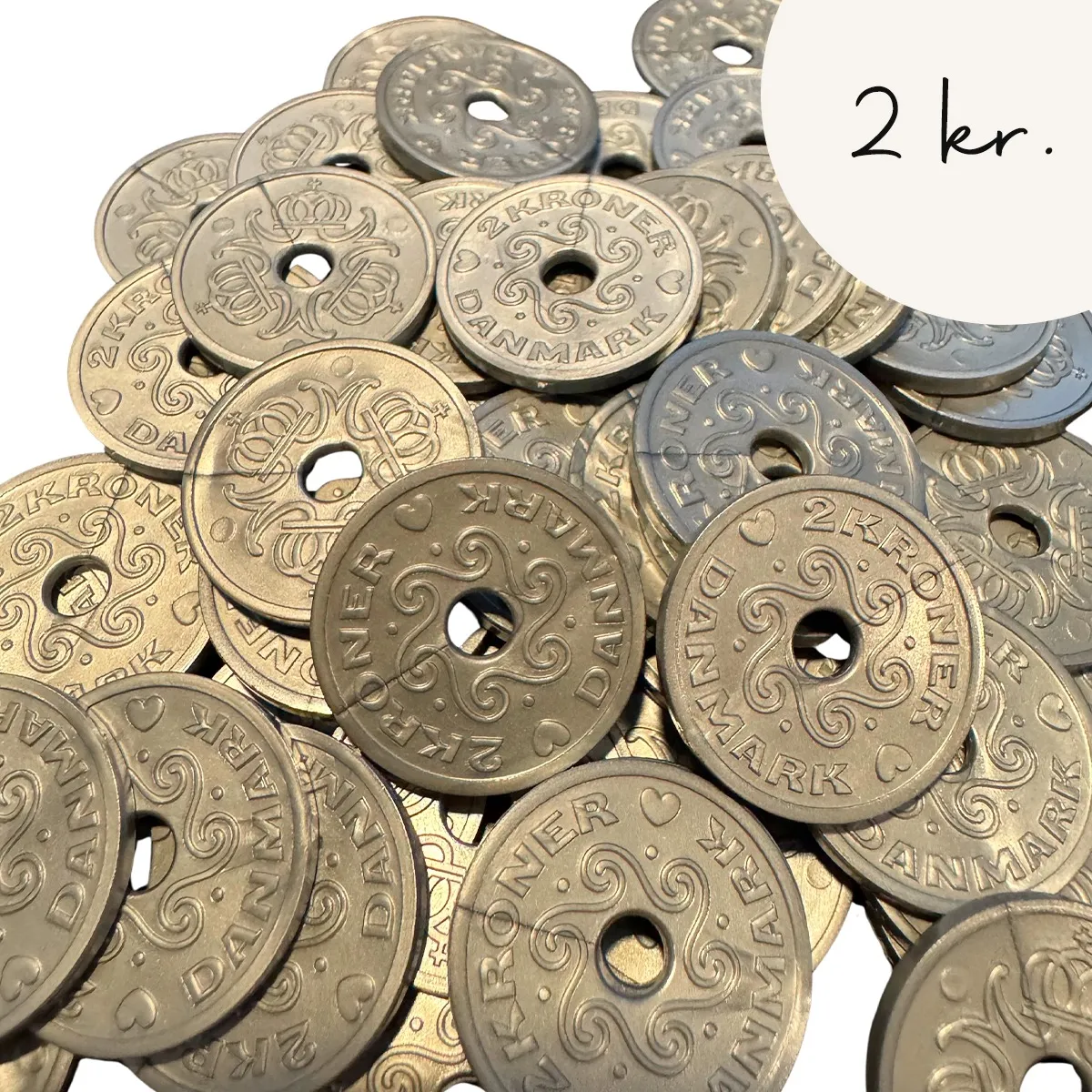 Gonge Legepenge - Danske mønter 200 stk. - 2 kr. 15-268060-1