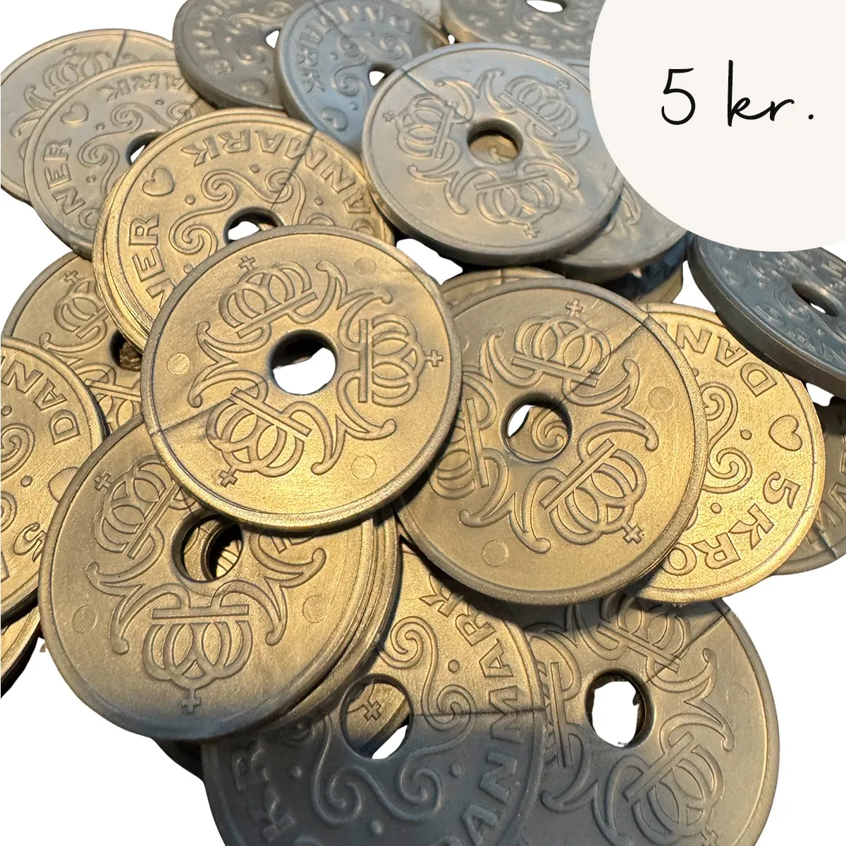 Gonge Legepenge - Danske mønter 200 stk. - 5 kr. 15-268060-2