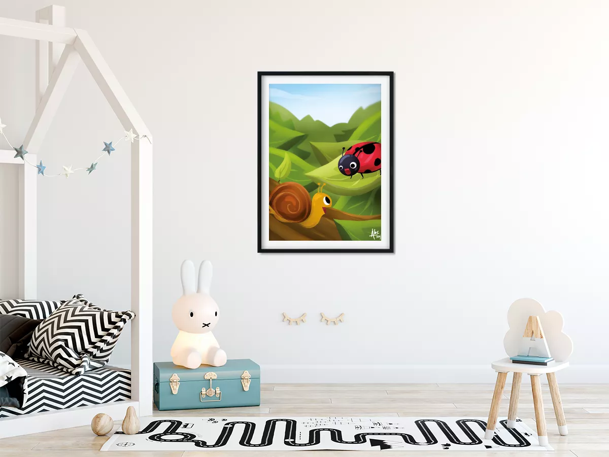Abcleg Plakat - Mariehønen Evigglad A3