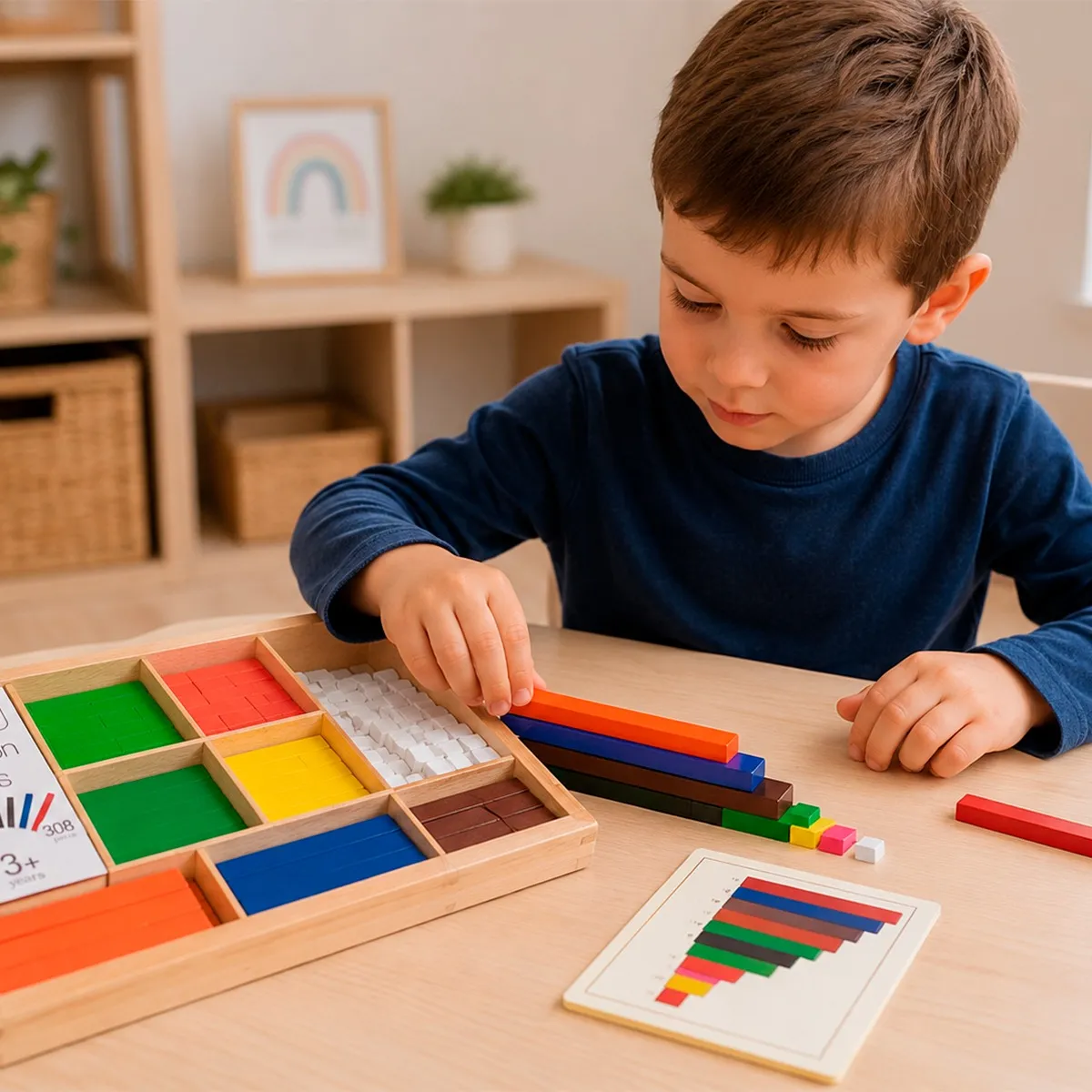 Cuisenaire-regnestænger i træ, 308 stk