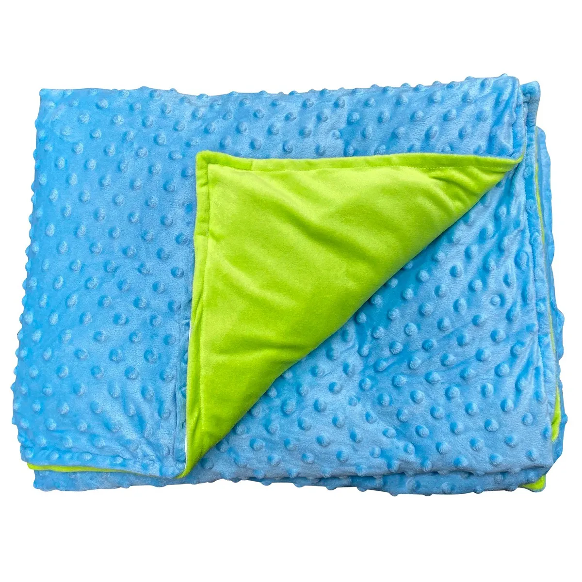 Tyngdetæppe blå/grøn 3 kg - 90 x 100 cm.